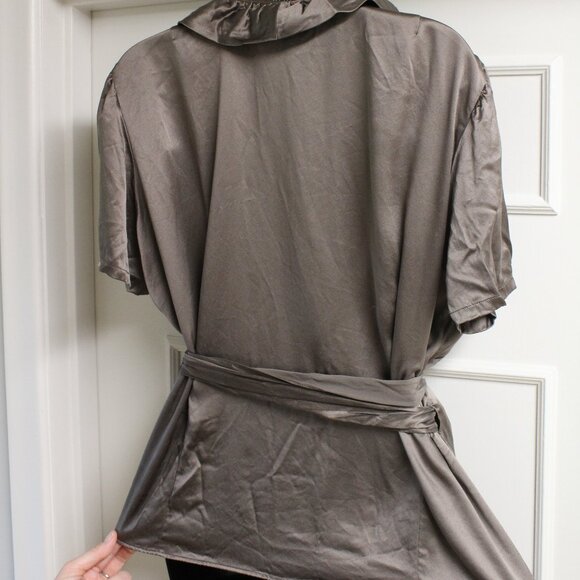 Lafayette 148 NY Silk Wrap Blouse - Picture 4 of 6